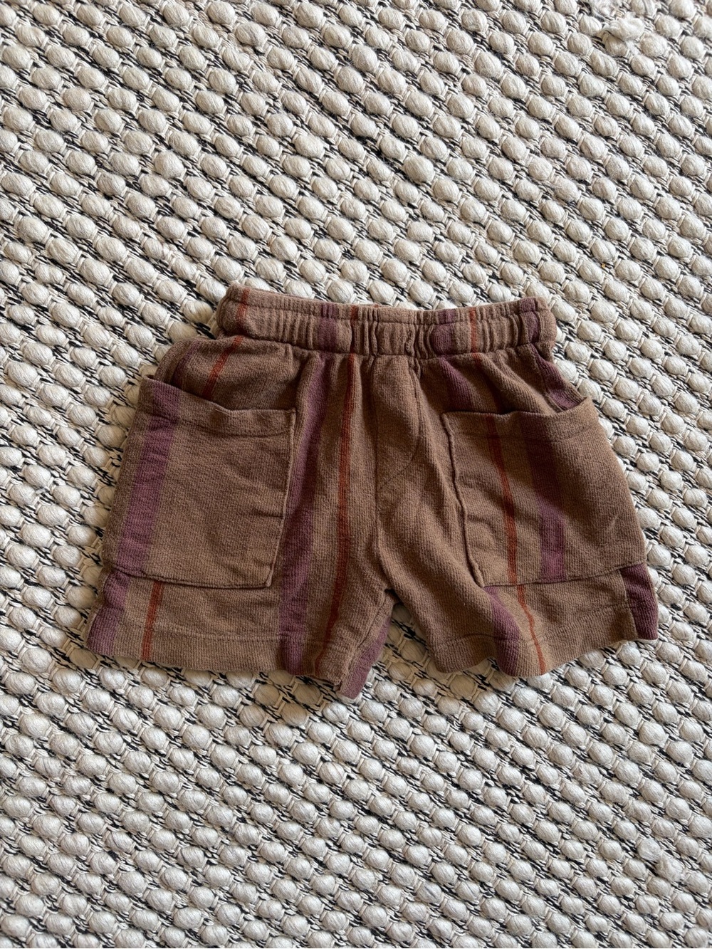 Zara Kids Striped Knit Shorts – Brown/Purple – 2 Years